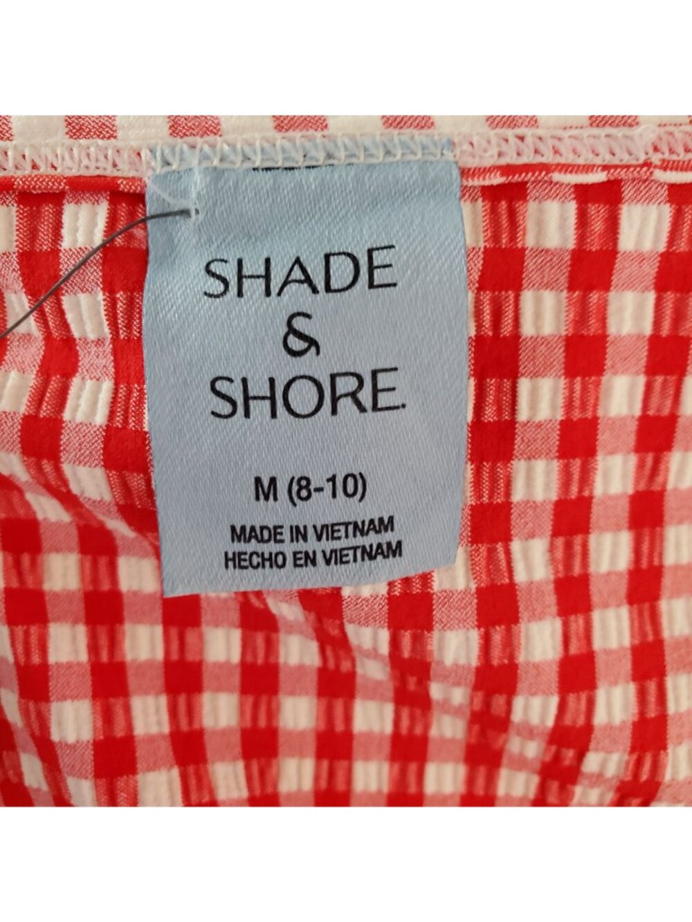 Red Gingham Wrap Skirt By Shade & Shore Medium M (8-10) Lightweight Summer Desig - Picture 4 of 7